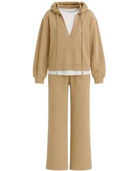 Twinset - Kameel Wijde Pijp Broek Set - Lyst