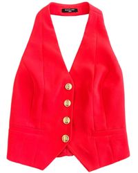 Guess - Roze Gilets Jas Voor Moderne Vrouw - Lyst