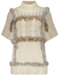 Lorena Antoniazzi - Truien & Vesten ,Rex Fur Turtleneck Sweater - Lyst