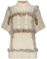 Lorena Antoniazzi - Truien & Vesten ,Rex Fur Turtleneck Sweater - Lyst