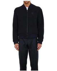 Etro - Jassen ,Blauw ,Wol Bomberjack Van Wolmix Met Pegaso-Borduursel - Lyst