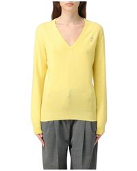 Vivetta - Gelber Cashmere V-Ausschnitt Pullover - Lyst