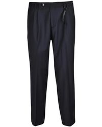 Michael Coal - Broeken ,Zwart ,Wol Classico Pantalon Met Plooi - Lyst