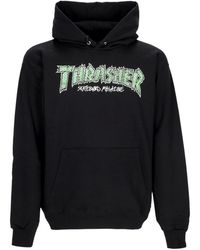 Thrasher - Hoodies & Sweatvesten ,Zwart ,Katoen Zwarte Hoodie Met Kangoeroezak - Lyst