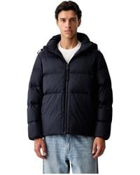 Marc O' Polo - Jassen ,Blauw ,Polyester Regular-Fit Gewatteerd Donsjack Met Afneembare Capuchon - Lyst