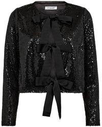 co'couture - Overhemden ,Zwart ,Sequin Bow Blouse Stevie Cc - Lyst