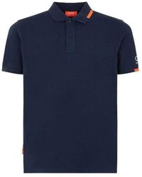 Suns - Blaues Baumwoll-Poloshirt Mit Geripptem Kragen - Lyst