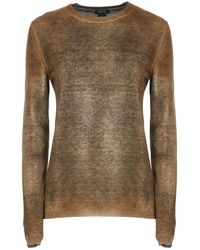 Avant Toi - Brauner Kaschmir Wollpullover Frau Rundhalsausschnitt - Lyst