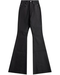 Rick Owens - Broeken ,Zwart ,Leer Bolan Bootcut Broeken - Lyst