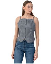 Kocca - Tops ,Blauw ,Leer Stijlvolle Top - Lyst