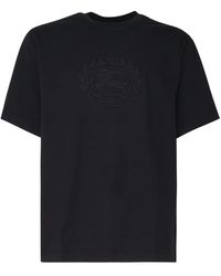 Burberry - Zwart Katoenen T-Shirt - Lyst