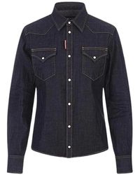 DSquared² - Overhemden ,Blauw ,Denim Denim Shirt - Lyst