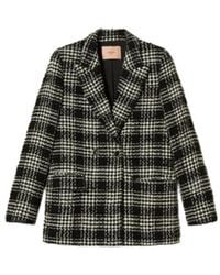 Twinset - Jassen ,Veelkleurig ,Katoen Bouclé Check Blazer - Lyst