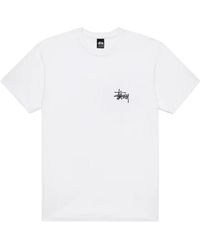 Stussy - Tops ,Zwart ,Katoen Basic T-Shirt - Lyst