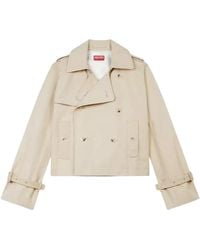 KENZO - Jassen ,Katoen Korte Trenchcoat - Lyst