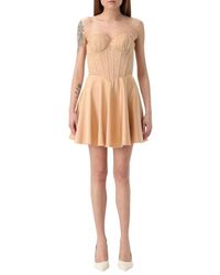 Aniye By - Blush Lace Corset Mini Dress - Lyst