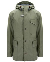 Fay - Jassen ,Groen ,Katoen Knopen Capuchonjas - Lyst