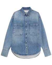 Anine Bing - Overhemden ,Blauw ,Denim Oversized Button-Up Shirt - Lyst
