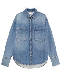 Anine Bing - Overhemden ,Blauw ,Denim Oversized Button-Up Shirt - Lyst