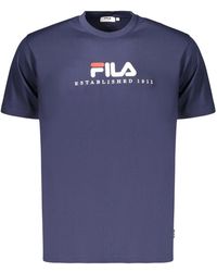 Fila - Tops ,Blauw ,Katoen Valsera Regular Logo T-Shirt - Lyst