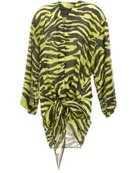 The Attico - Kleedjes ,Veelkleurig ,Katoen Zebra Print Mini Jurk - Lyst