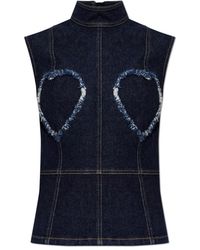 Moschino - Tops ,Blauw ,Denim Stretch Denim Top - Lyst