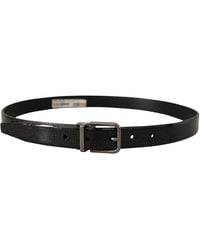 Dolce & Gabbana - Cintura in pelle vernice puntinata nera - Lyst