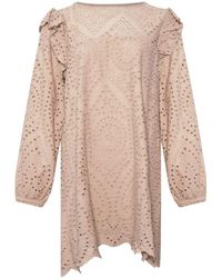 Tiffany & Co. - Lavendelgraues Midi Langarm Kleid - Lyst