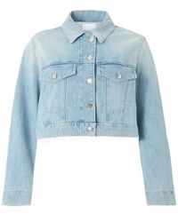 Dondup - Jassen ,Blauw ,Denim Cropped Denim Jacket - Lyst