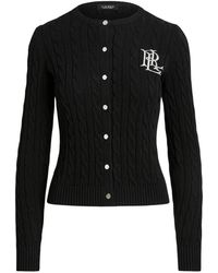 Ralph Lauren - Truien & Vesten ,Zwart ,Katoen Ralhan Long Sleeve Cardigan - Lyst