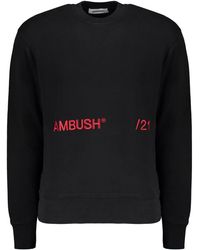 Ambush - Geborduurde Katoenen Sweatshirt Met Geribbelde Randen - Lyst
