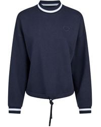 MARC AUREL - Hoodies & Sweatvesten ,Blauw ,Katoen Sportief Sweatshirt Met Strikdetail - Lyst