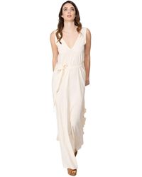 Suoli Long Sleeveless Dress With Rouches - Naturel
