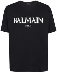 Balmain - Draped jersey T-shirt - Lyst