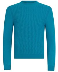 Malo - Truien & Vesten ,Blauw ,Trui Met Lange Mouwen - Lyst