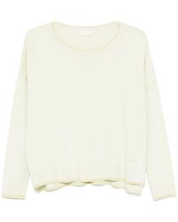 Liu Jo - Grüner logo pullover gerippter saum - Lyst
