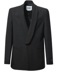 MSGM - Jassen ,Zwart ,Wol Jassen - Lyst