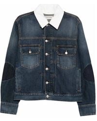 NAMACHEKO Denim Jacket With Velvet Trim in Black for Men | Lyst