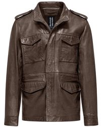 Bomboogie - Field Jacket Van Echt Leer - Lyst