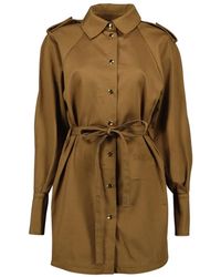 Patou - Kleedjes ,Bruin ,Bruine Overhemdjurk, Herfst-Winter 2025 Collectie - Lyst