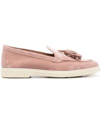 Santoni - Loafer Aus Wildleder Mit Quasten - Lyst