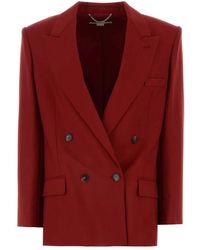 Stella McCartney - Bordeaux Rode Wollen Blazer - Lyst