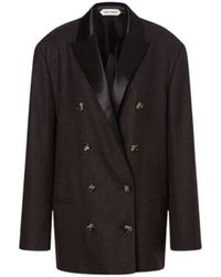Alberta Ferretti - Lichtgewicht Double-Breasted Wollen Blazer - Lyst