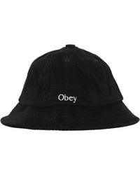 Obey - Schwarzer cord bucket hat streetwear - Lyst