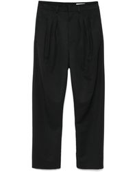 Lemaire - Schwarze Hose Mit Gürtel Und Taschen - Lyst