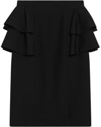 Valentino - Rokken ,Zwart ,Wol Elegante Zwarte Wol Zijde Rok - Lyst