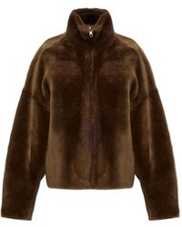 Arma - Jassen ,Bruin ,Leer Indy Korte Omkeerbare Shearling Jas - Lyst