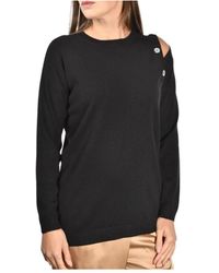 Paolo Fiorillo - Schwarzer kaschmirpullover mit einzigartigem schulterdetail - Lyst