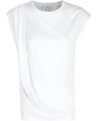 Vince - Tops ,Wit ,Katoen Pima Katoenmix Gedrapeerde Relaxte Top - Lyst