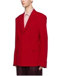 Dries Van Noten - Jassen ,Rood ,Leer M.W. Jacket - Lyst
